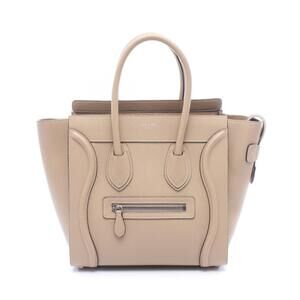 Celine Luggage Shopper Tote Bag Leather Beige Tan